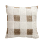 Lumbar Pillow Faux Fur Wavy Quilted 30x50 cm