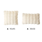Lumbar Pillow Faux Fur Wavy Quilted 30x50 cm