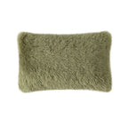 Lumbar Pillow Faux Fur Wavy Quilted 30x50 cm