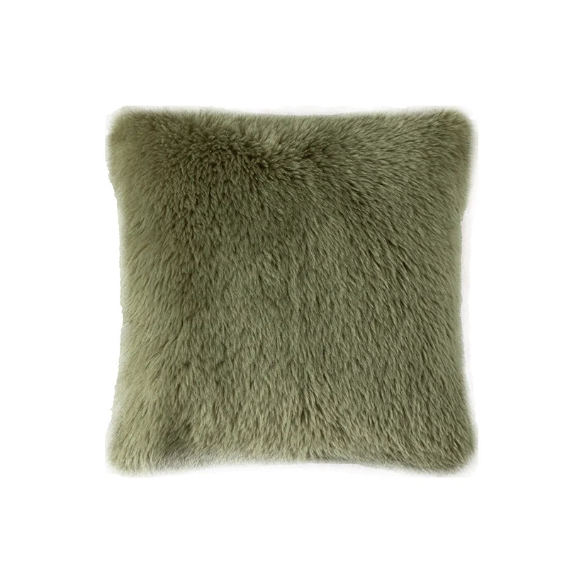 Lumbar Pillow Faux Fur Wavy Quilted 30x50 cm