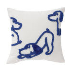 Lumbar Pillow Hand-Tufted Dog Motif Removable Cotton Blend Cover