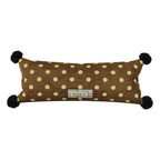 Lumbar Pillow Polka Dot Corner Pom-Poms Removable Woven Cover