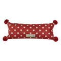Lumbar Pillow Polka Dot Corner Pom-Poms Removable Woven Cover