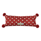 Lumbar Pillow Polka Dot Corner Pom-Poms Removable Woven Cover