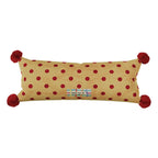 Lumbar Pillow Polka Dot Corner Pom-Poms Removable Woven Cover