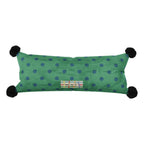 Lumbar Pillow Polka Dot Corner Pom-Poms Removable Woven Cover