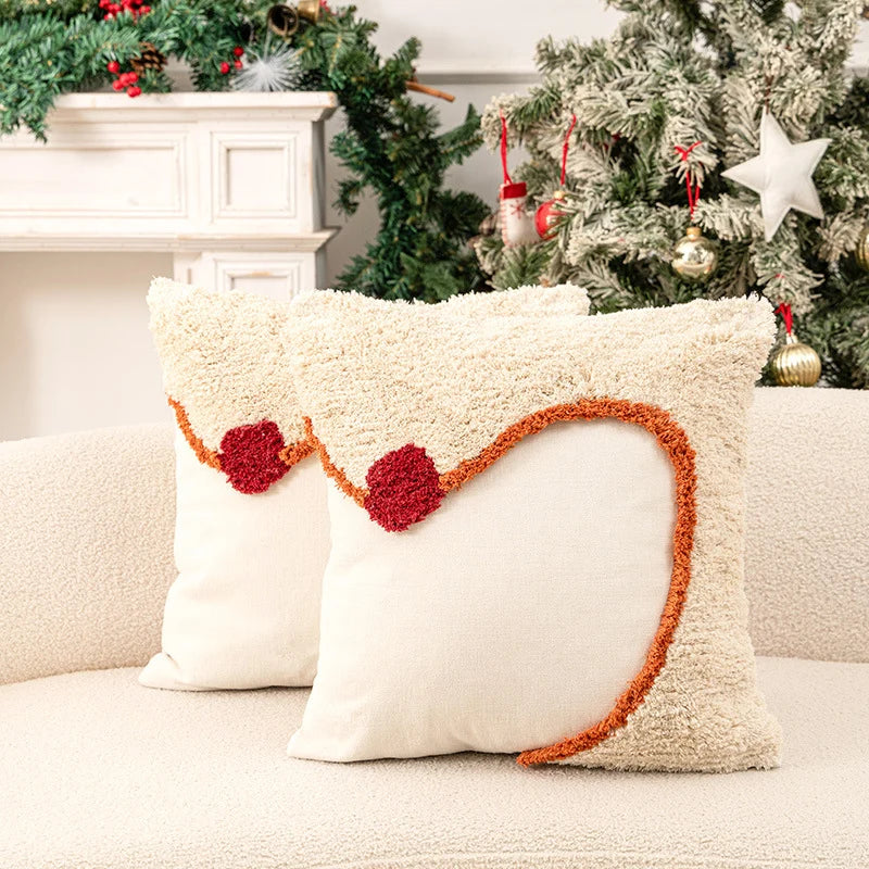 Lumbar Pillow Set Tufted & Pom Accents