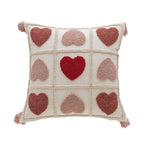 Lumbar Pillow Tufted Letter Loop-Pile Plush Fill Removable Cover