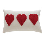 Lumbar Pillow Tufted Letter Loop-Pile Plush Fill Removable Cover