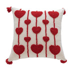 Lumbar Pillow Tufted Letter Loop-Pile Plush Fill Removable Cover