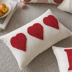 Lumbar Pillow Tufted Letter Loop-Pile Plush Fill Removable Cover