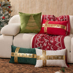 Lumbar Pillow Velvet Foil-Block Hidden Zipper