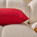 Lumbar Pillow Velvet Foil-Block Hidden Zipper