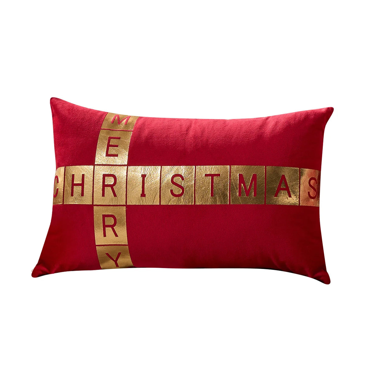 Lumbar Pillow Velvet Foil-Block Hidden Zipper