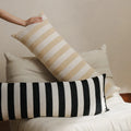 Lumbar Pillow Woven Striped Cover & Hypoallergenic Fill