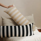 Lumbar Pillow Woven Striped Cover & Hypoallergenic Fill