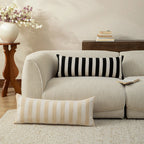 Lumbar Pillow Woven Striped Cover & Hypoallergenic Fill