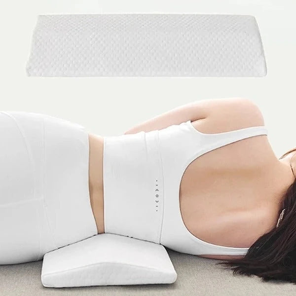 Lumbar Support Pillow Contoured Memory Foam Removable Mesh Cover