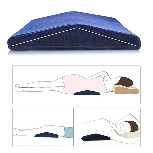 Lumbar Support Pillow Contoured Memory Foam Removable Mesh Cover