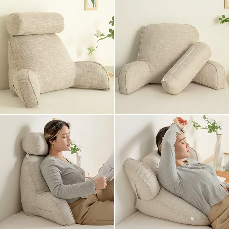 Lumbar Support Pillow Ergonomic Adjustable Headrest & Armrests
