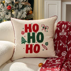 Lumbar Throw Pillow Tufted Chenille Lettering Piped Edge