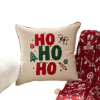 Lumbar Throw Pillow Tufted Chenille Lettering Piped Edge