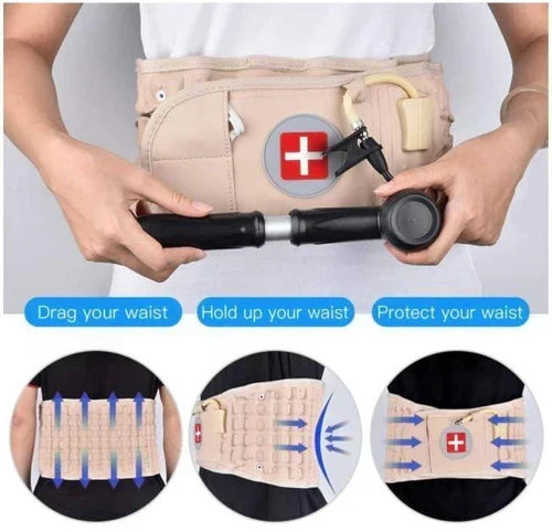 Lumbar Traction Belt Inflatable 4-Inch Manual Pump