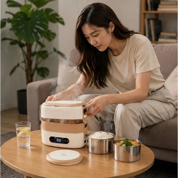Lunch Box Self-Heating 304 Stainless Steel Bento