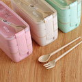 Lunch Box Wheat Straw Leak-Proof Adjustable Divider