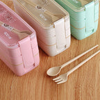 Lunch Box Wheat Straw Leak-Proof Adjustable Divider