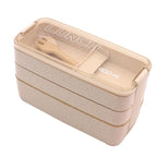 Lunch Box Wheat Straw Leak-Proof Adjustable Divider