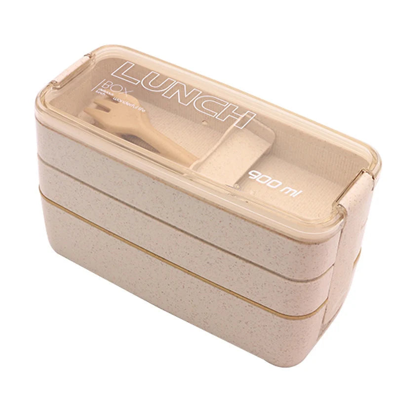 Lunch Box Wheat Straw Leak-Proof Adjustable Divider