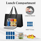 Lunch Tote Insulated Padded Laptop Sleeve Waterproof PU Leather