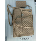 Lunch Tote Insulated Quilted Faux Leather Detachable Strap