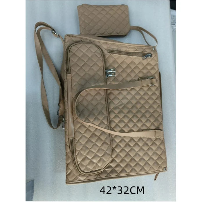 Lunch Tote Insulated Quilted Faux Leather Detachable Strap