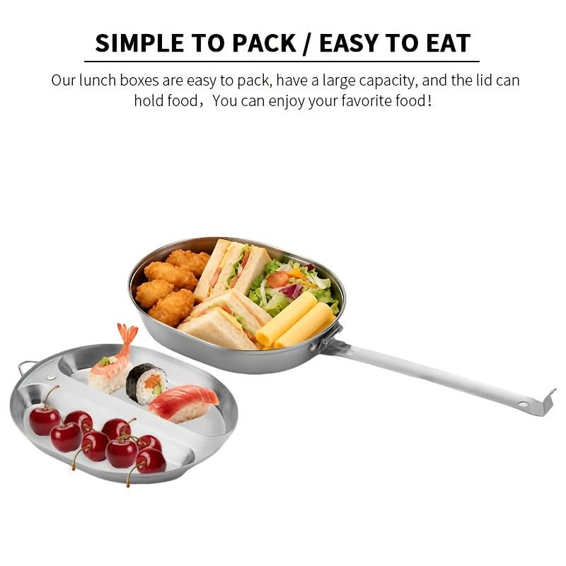 Lunchbox Stainless Steel Divided Compartments & Handle