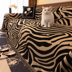 Machine Washable Chenille Zebra Jacquard Sofa Cover