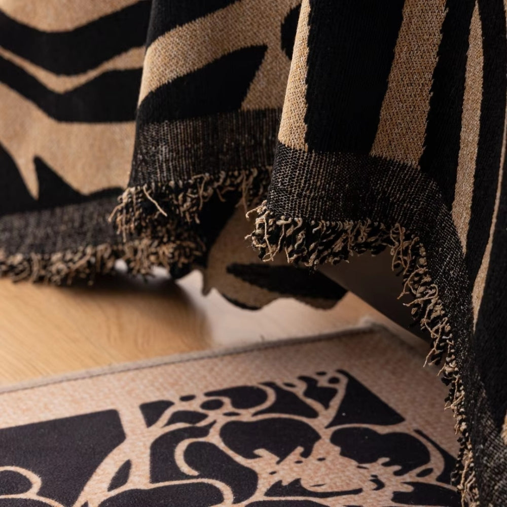 Machine Washable Chenille Zebra Jacquard Sofa Cover