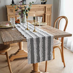 Machine Washable Microfiber Frayed-Edge Table Runner