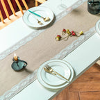 Machine-Washable Microfiber Lace-Edged Table Runner (Multiple Sizes)
