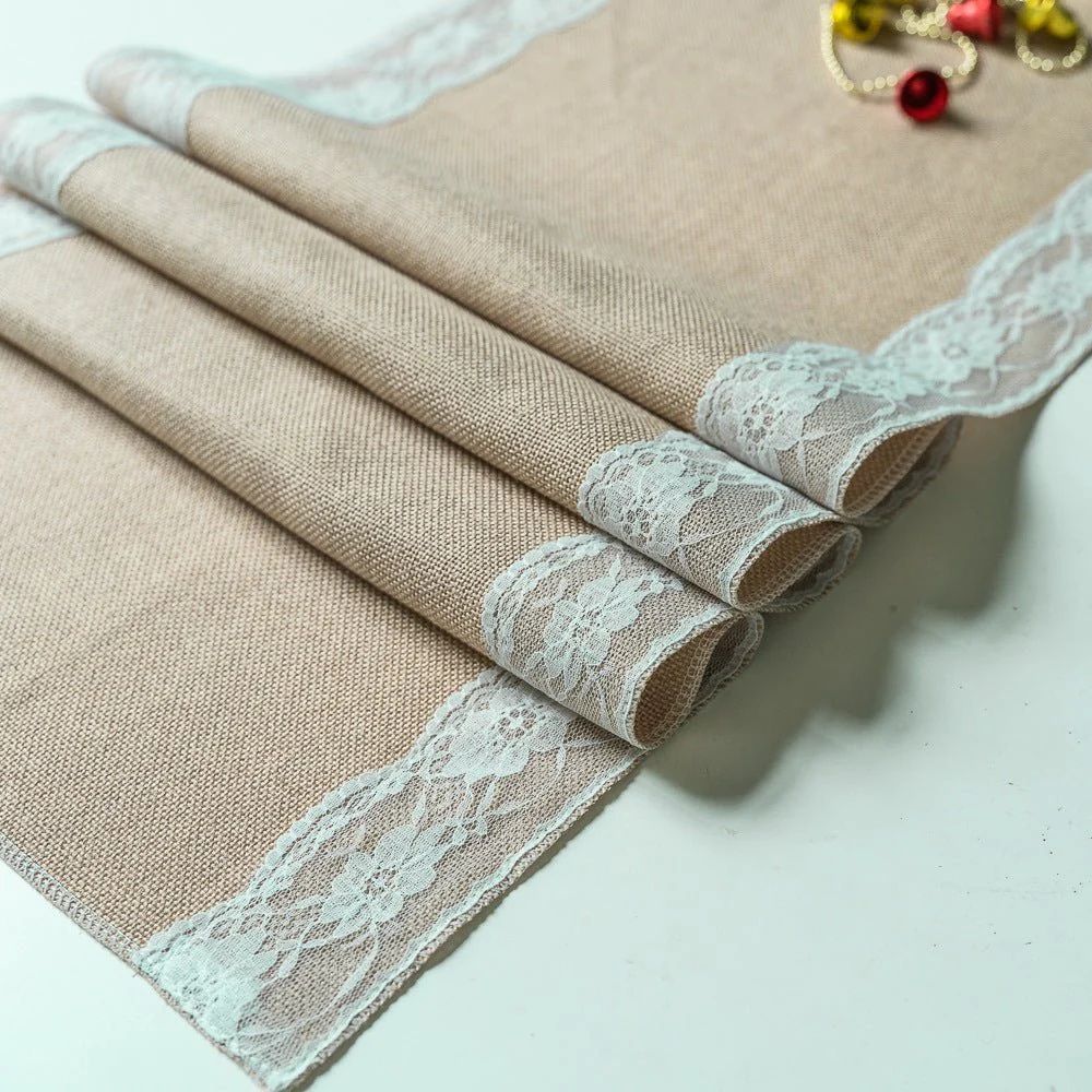 Machine-Washable Microfiber Lace-Edged Table Runner (Multiple Sizes)