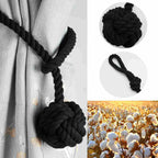 Macramé Curtain Tiebacks Handwoven Cotton & Wood