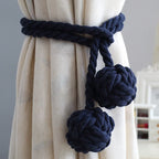 Macramé Curtain Tiebacks Handwoven Cotton & Wood