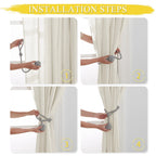 Macramé Curtain Tiebacks Handwoven Cotton & Wood