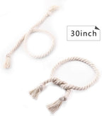 Macramé Curtain Tiebacks Handwoven Cotton & Wood