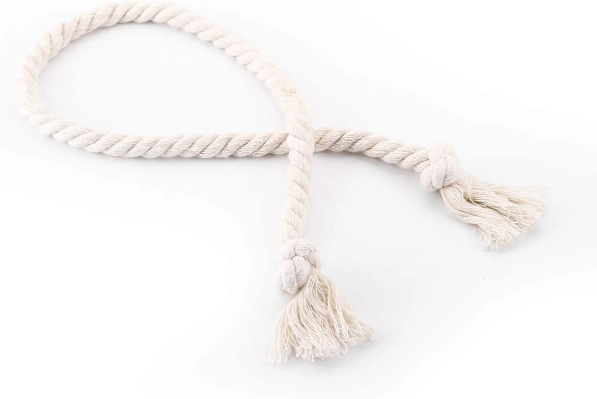 Macramé Curtain Tiebacks Handwoven Cotton & Wood