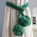 Macramé Curtain Tiebacks Handwoven Cotton & Wood