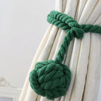 Macramé Curtain Tiebacks Handwoven Cotton & Wood
