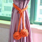 Macramé Curtain Tiebacks Handwoven Cotton & Wood