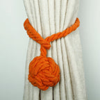 Macramé Curtain Tiebacks Handwoven Cotton & Wood